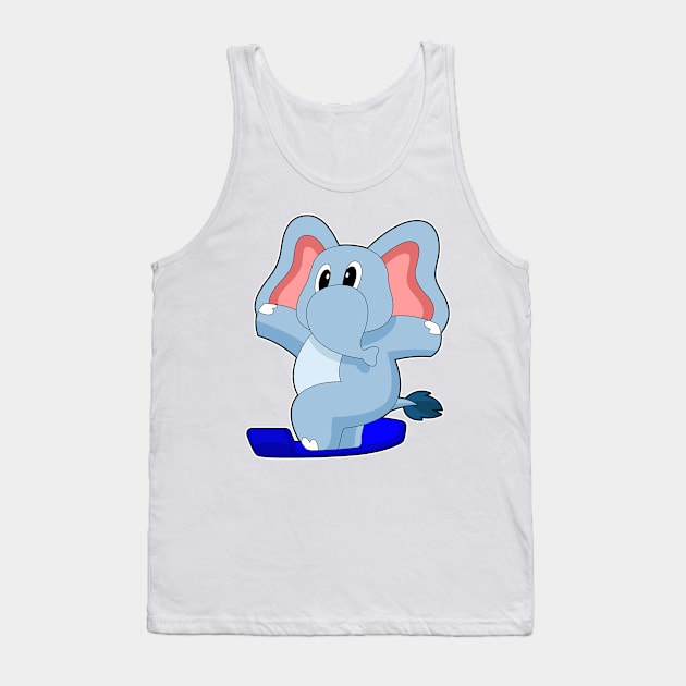 Elephant Snowboard Winter sports Tank Top by Markus Schnabel